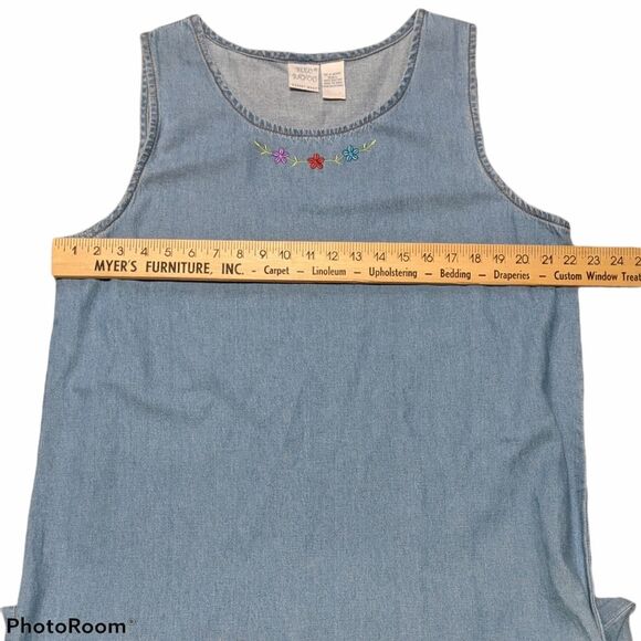 Bleu Bayou 2 PC jumper set size large vintage denim chambray embroidered modest - Picture 3 of 14